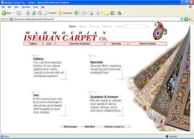 English Homepage of www.MahmoudianCarpet.ir